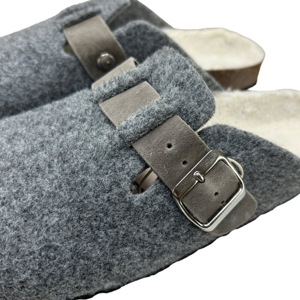 Bio-Gold Felt Slip-On Faux Fur Mules‎ Clogs Slipper Shoes NWT (11) - Picture 8 of 16
